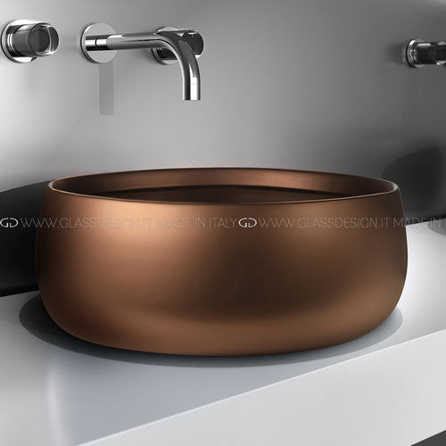 台上盆 - POLO LUX - GLASS DESIGN Srl - 陶瓷 / 手工 / 圆形