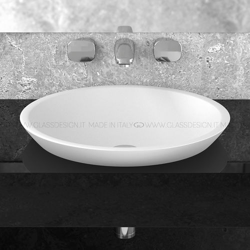 半嵌入式台盆 - Circus 43 FL/50 FL - GLASS DESIGN Srl - VetroFreddo® 材质 / 圆形 / 无孔