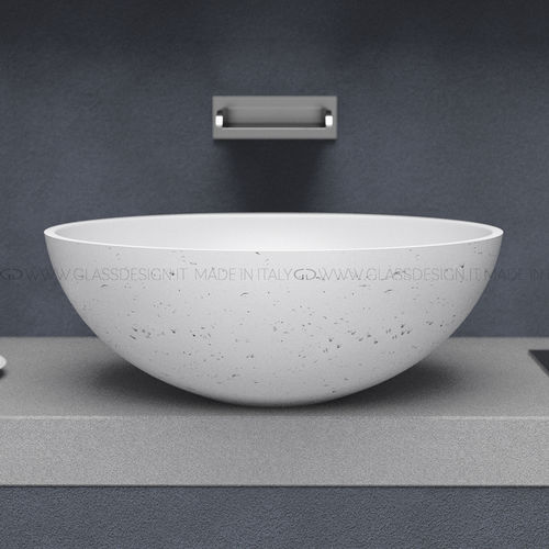 台上盆 - Oval Travertino - GLASS DESIGN Srl - Teknoform® 材质 / 椭圆 / 无孔