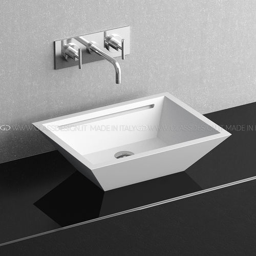 台上盆 - Yacht/Yacht sotto - GLASS DESIGN Srl - VetroFreddo® 材质 / 长方形 / 无孔