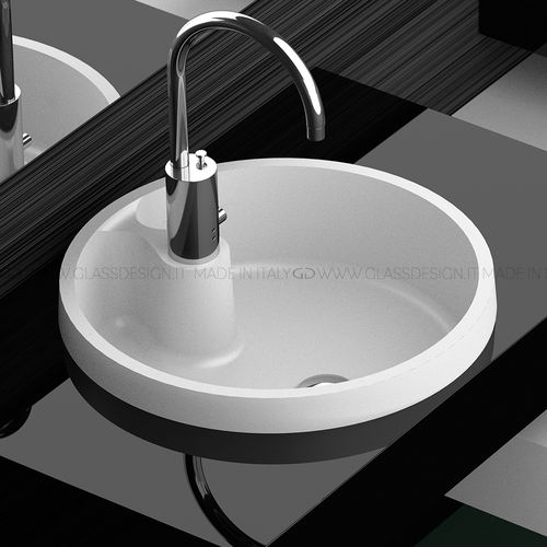嵌入式台盆 - Naxos FL - GLASS DESIGN Srl - VetroFreddo® 材质 / 圆形 / 单孔