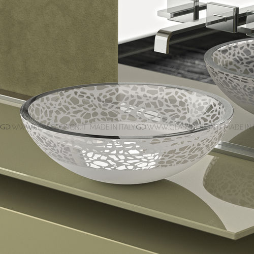 台上盆 - Flare 34/40/44 - GLASS DESIGN Srl - 玻璃 / 带可调节镜子 / 圆形