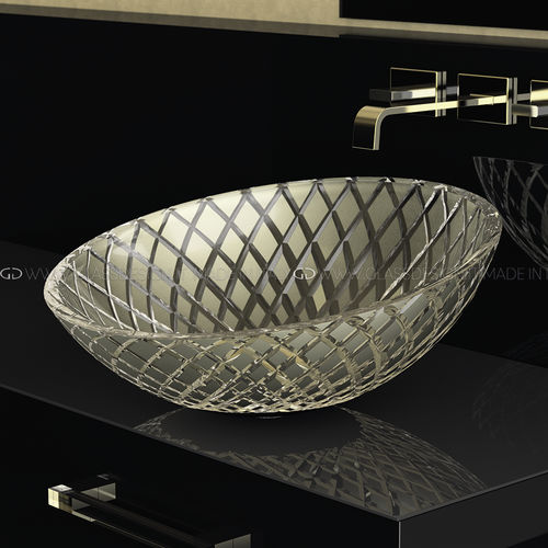 台上盆 - XENI - GLASS DESIGN Srl - 玻璃 / 带可调节镜子 / 圆形