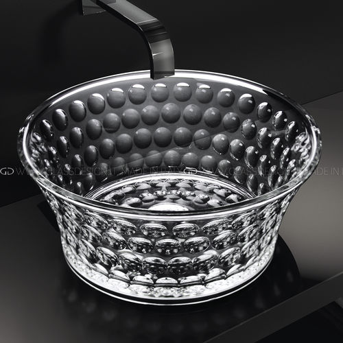 台上盆 - Volè Giotto - GLASS DESIGN Srl - 水晶 / 透明 / 圆形