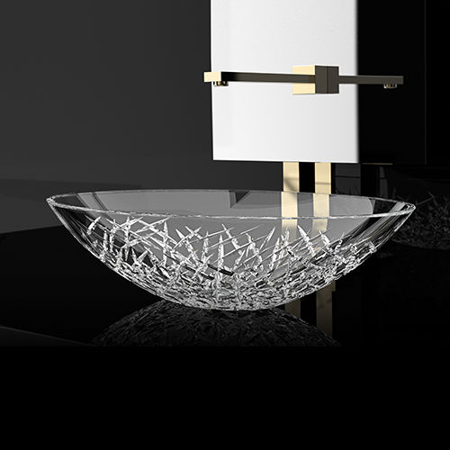 台上盆 - Ice Oval Small/Oval/Oval XL - GLASS DESIGN Srl - 水晶 / 透明 / 椭圆