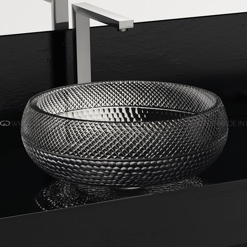 台上盆 - Glo Ball Crystal Ramada - GLASS DESIGN Srl - 水晶 / 圆形 / 无孔