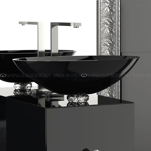 台上盆 - Collier - GLASS DESIGN Srl - 水晶 / 高亮光 / 带可调节镜子