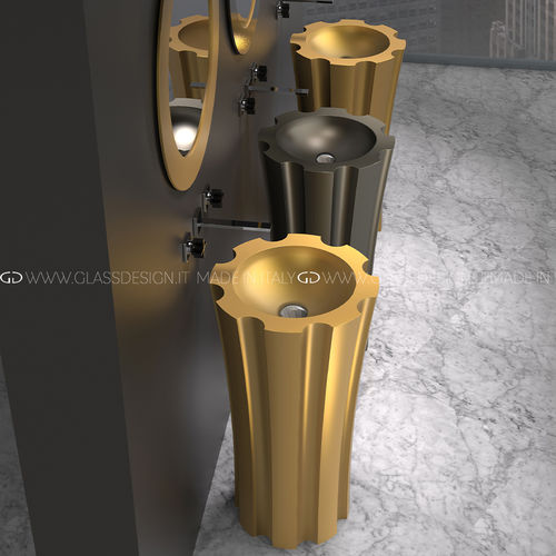 落地式台盆 - Kolonna - GLASS DESIGN Srl - VetroFreddo® 材质 / 无孔 / 无溢水管