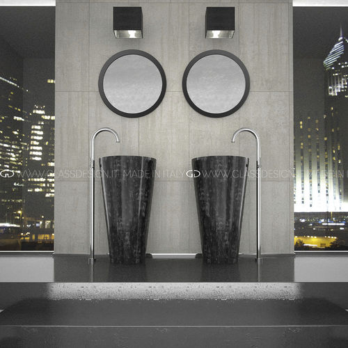 落地式台盆 - TOM TOM 2 - GLASS DESIGN Srl - VetroFreddo® 材质 / 高亮光 / 哑光效果