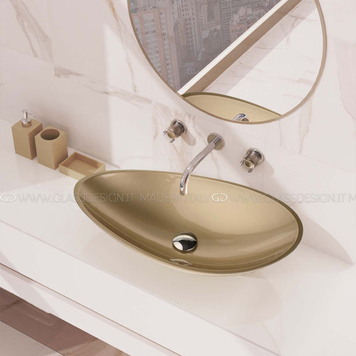 台上盆 - Infinity Starlight - GLASS DESIGN Srl - Pert® 材质 / 椭圆 / 无孔