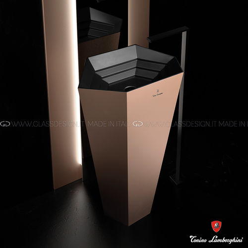 落地式台盆 - Vision Edition - GLASS DESIGN Srl - VetroFreddo® 材质 / 可定制 / 无孔