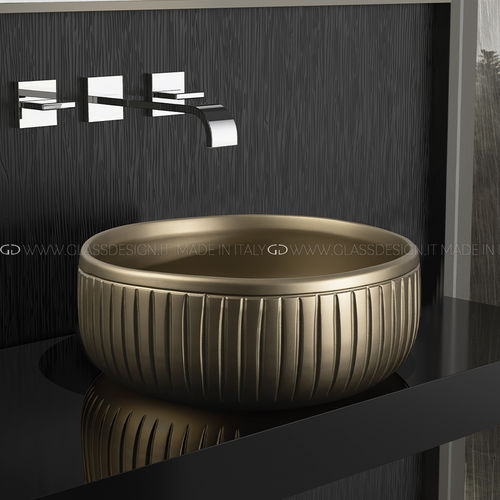 台上盆 - VALLE - GLASS DESIGN Srl - 陶瓷 / 手工 / 圆形
