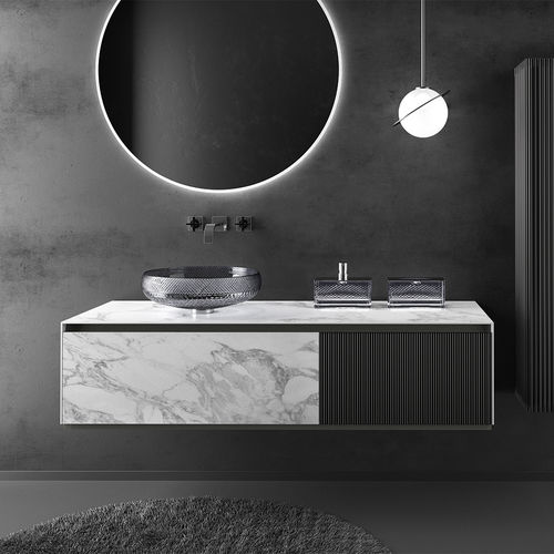 双台盆柜 - Domus - GLASS DESIGN Srl - 壁挂式 / 竹制 / 陶土