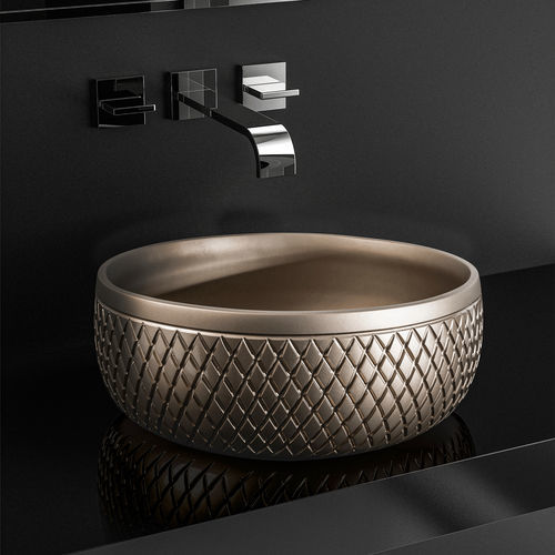 台上盆 - COLLE - GLASS DESIGN Srl - 陶瓷 / 手工 / 圆形
