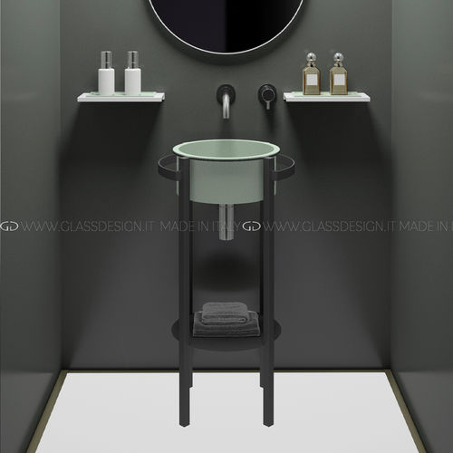 独立式台盆柜 - TONDO PLUS/TONDO COMPACT - GLASS DESIGN Srl - 不锈钢 / VetroFreddo® 材质 / 极简主义风格