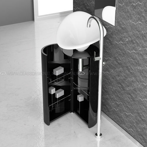 独立式台盆柜 - KOIN XL - GLASS DESIGN Srl - 金属 / 现代风格 / 带门