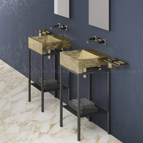 独立式台盆柜 - ELLE PLUS - GLASS DESIGN Srl - 金属 / VetroFreddo® 材质 / 现代风格