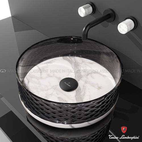 台上盆 - MARMOFUSION - GLASS DESIGN Srl - 大理石 / 水晶 / 圆形