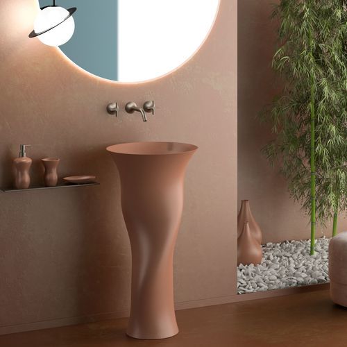 落地式台盆 - DAME - GLASS DESIGN Srl - VetroFreddo® 材质 / 背光 / 无孔