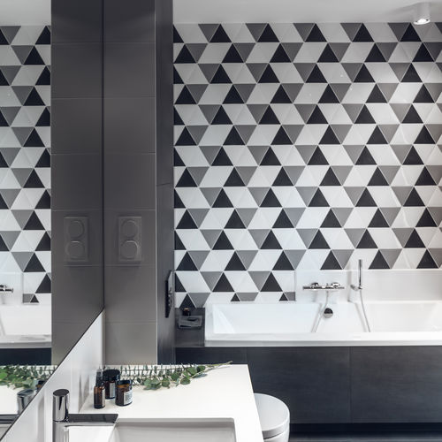 陶瓷砖 - TRIANGLES - Normandy Ceramics - Carrelage Design - relief - 高亮光 / 珐琅 / 缎面