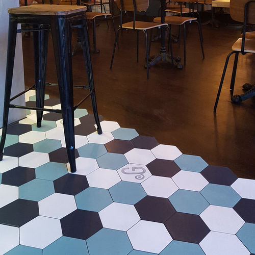 陶瓷砖 - TOMETTES HEXAGONALES - Normandy Ceramics - Carrelage Design - relief - 高亮光 / 珐琅 / 缎面