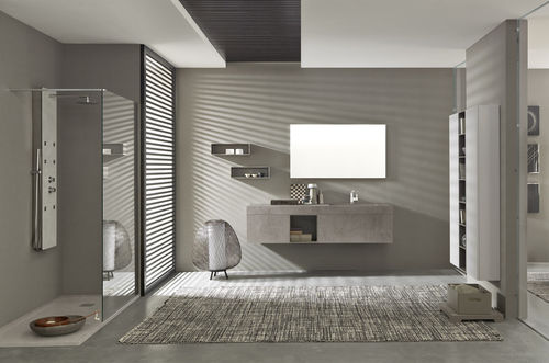 现代风格浴室 - COMPOSIZIONE 013 - AZZURRA ARREDOBAGNO - 陶瓷 / 木质 / 三聚氰胺
