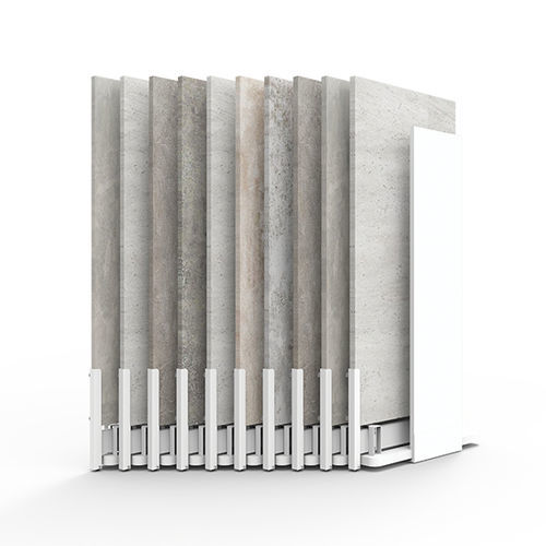 金属瓷砖展示架 - BX098T - BORA CELIK - 单边 / 带滑动面板 / 用于商店
