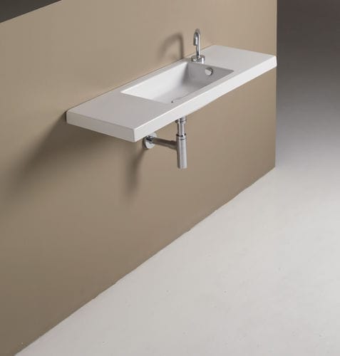 悬挂式台盆 - SERIE 35 SERIES - CERAMICA TECLA - 陶瓷 / 带台面 / 长方形
