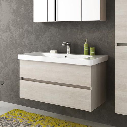 壁挂式台盆柜 - SOHO S8 - LEGNOBAGNO - 栎木 / 陶瓷 / 现代风格