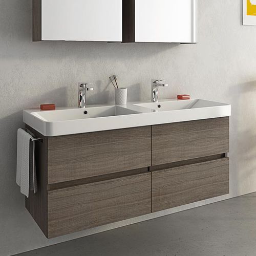 双台盆柜 - SOHO S16 - LEGNOBAGNO - 壁挂式 / 栎木 / 陶瓷