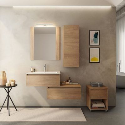 壁挂式台盆柜 - URBAN COMPONIBILE 01 - LEGNOBAGNO - 木质 / 现代风格 / 带门