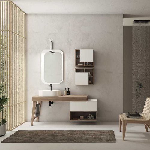 壁挂式台盆柜 - FL13 - LEGNOBAGNO - 胡桃木 / 三聚氰胺 / 现代风格