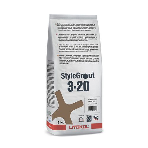 灌浆砂浆胶合剂 - STYLEGROUT 3-20 - LITOKOL - 防水 / 用于瓷砖 / 液压