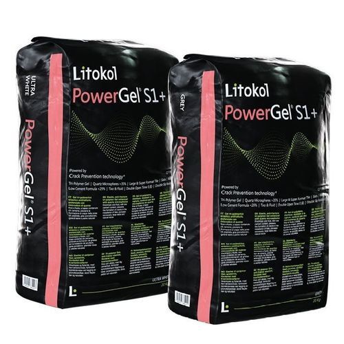 粘贴式砂浆胶合剂 - POWERGEL&reg; S1+ - LITOKOL - 用于瓷砖 / 用于石材 / 墙面