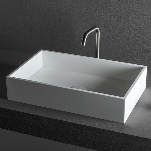 台上盆 - CUBE - MAKRO - 钢 / Corian®可丽耐 / 长方形