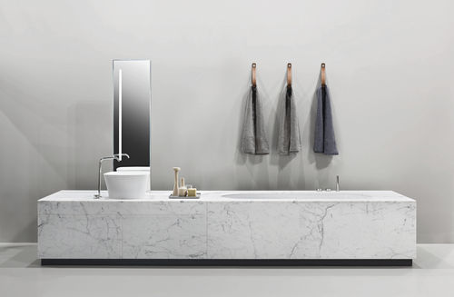 Corian®可丽耐浴缸 - WASHBASIN SYSTEM - MAKRO - 木质 / 玻璃 / 不锈钢
