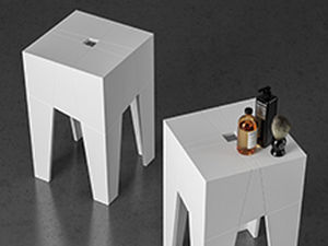 现代风格凳子 - TANGRAM - MOMA DESIGN - 金属 / 金属桌脚 / 正方形