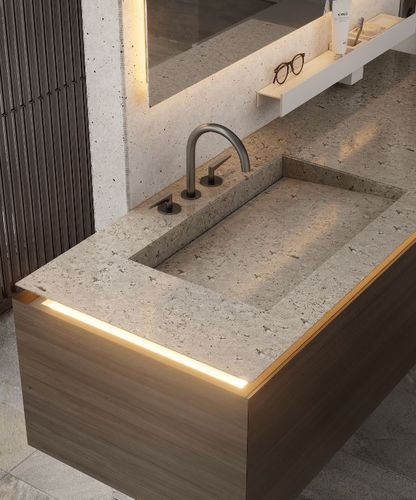 双洗手盆台面 - TECNO  - MOMA DESIGN - 大理石 / 陶土 / 定制