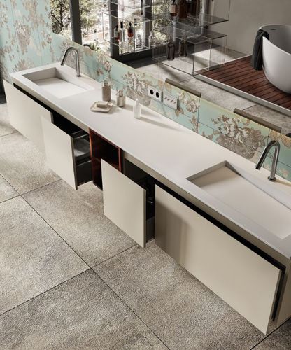 悬挂式台盆 - CAPRI - MOMA DESIGN - Corian®可丽耐 / 定制 / 双