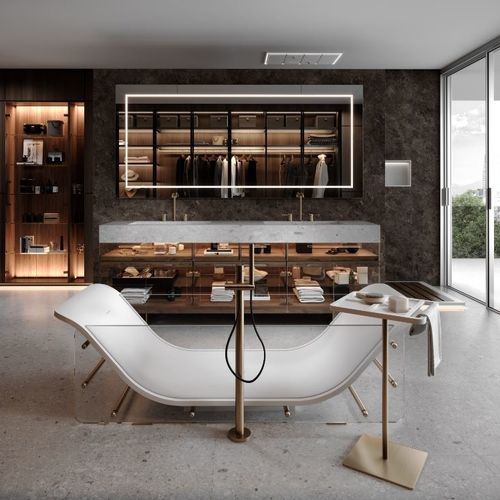 岛台式浴缸 - CHAISE LONGUE RIVE GAUCHE  - MOMA DESIGN - 住宅用 / 坚硬表面 / 不锈钢