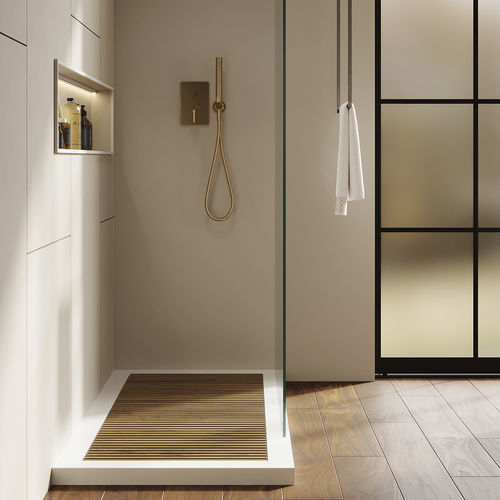 长方形淋浴底盆 - ONE SHOWER - MOMA DESIGN - 凸起式 / 木质 / 防滑