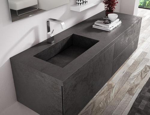 壁挂式台盆柜 - LOUNGE LAM: 40 / 161 - PROGETTOBAGNO - 陶瓷 / 现代风格 / 带抽屉