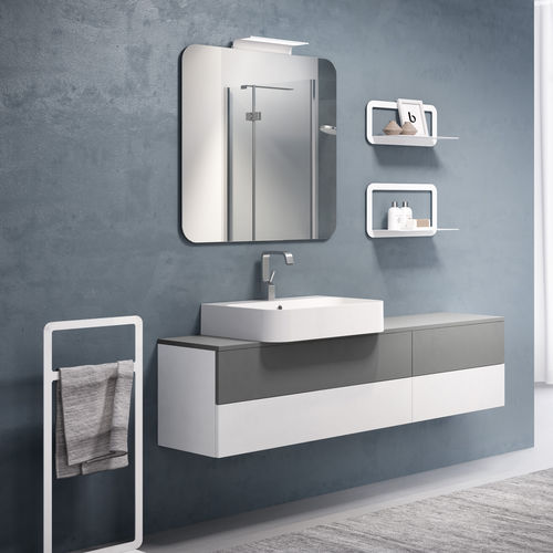 壁挂式台盆柜 - LOUNGE SLIM: 40 / 150 - PROGETTOBAGNO - 陶瓷 / 现代风格 / 带抽屉