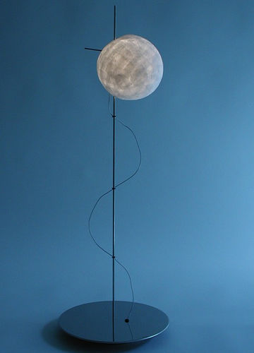 台灯 - PETITE LUNE  - CÉLINE WRIGHT  - 磨砂不锈钢 / 和纸 / 现代风格