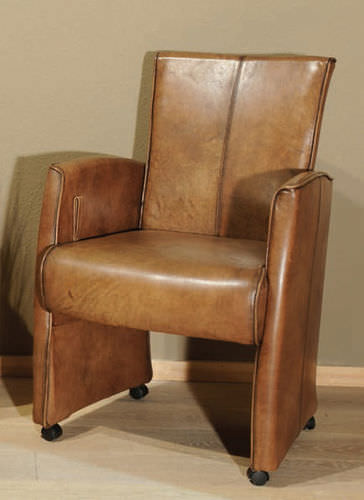 传统风格扶手椅 - NEW YORK - HAZENKAMP FURNITURES BV - 皮质 / 滑轮