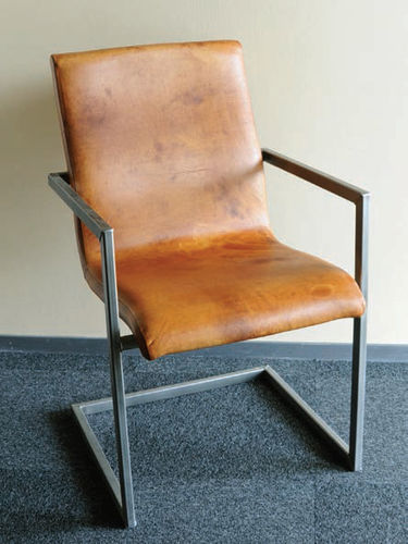 现代风格椅子 - TYSEN - HAZENKAMP FURNITURES BV - 皮质 / 金属桌脚 / 悬臂