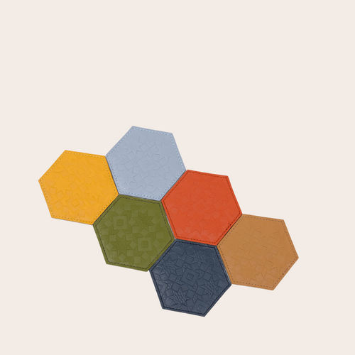 皮质杯垫 - HEXAGON - NADA DEBS