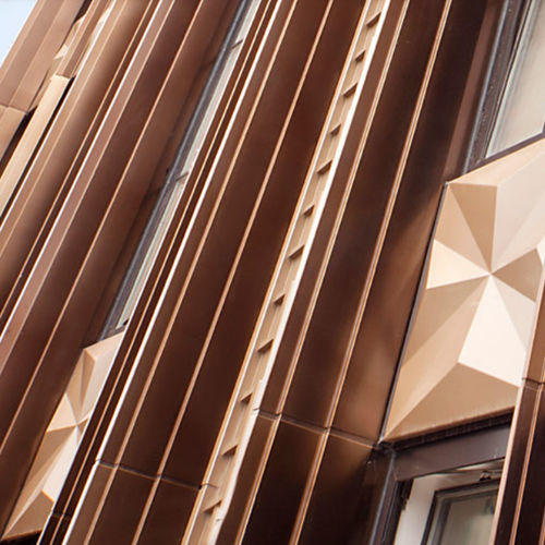 铝制砌面板 - DURANIZE BRONZE VIBRATION - POHL Metal Systems GmbH - 户外 / 现代风格 / 抛光