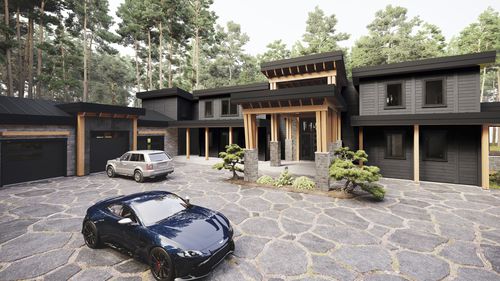 带露台房屋 - Riverside - TIMBER BLOCK  - 木构架 / 玻璃 / 家用