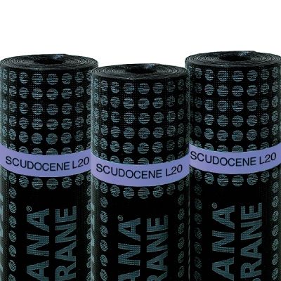 地基防水膜 - SCUDOCENE L20 - ITALIANA MEMBRANE SPA  - 卷式 / 沥青 / 板岩